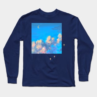 Moon Clouds Escaped Stars Long Sleeve T-Shirt